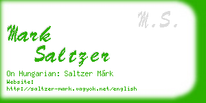 mark saltzer business card